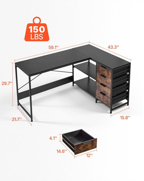 Escritorio Esquinero Premium 1,5 m — ASV CornerX